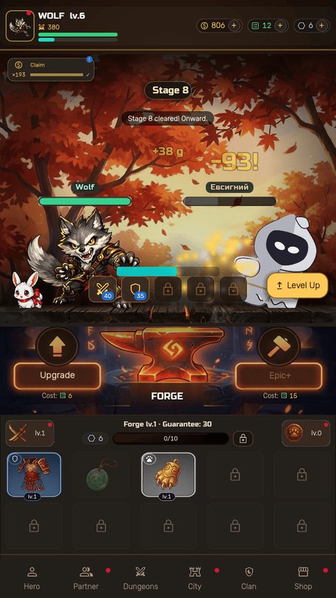 Crouching Panda idle RPG screenshot