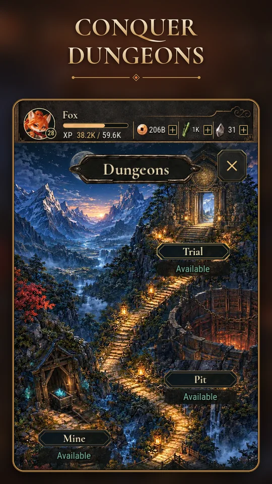 Dungeons: the Pit, the Mine and the Trial